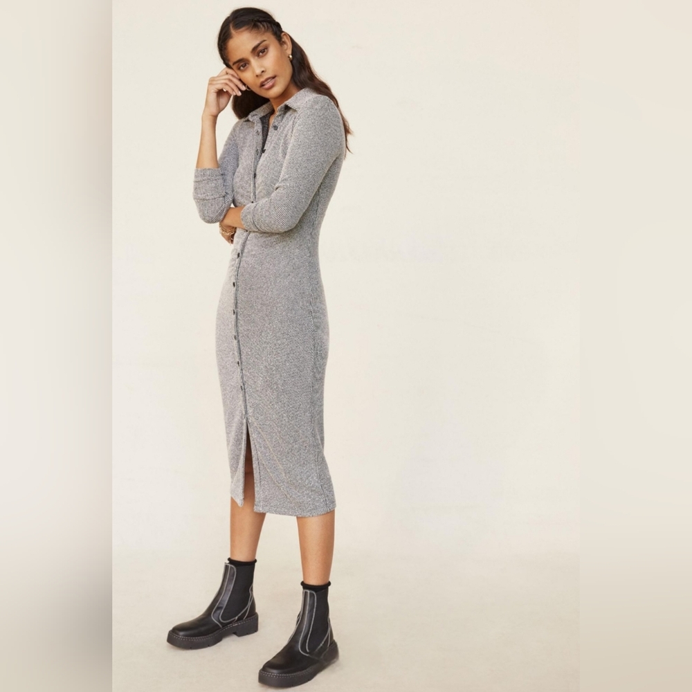 Anthropologie Knit Ruched‎ Midi Dress
